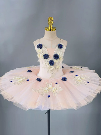 バレエドレス エクリュ ホワイト 女の子用 キッズ バレリーナ 刺繍入り ポリエステル ダンスウェア