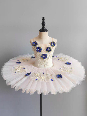 アイボリー バレエドレス エクリュ ホワイト 女の子用 キッズ バレリーナ 刺繍入り ポリエステル ダンスウェア