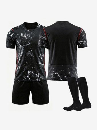 ViergeMaillot extérieur noir à manches courtes personnalisé style équipe nationale du Canada 2026 ensemble 3 pièces