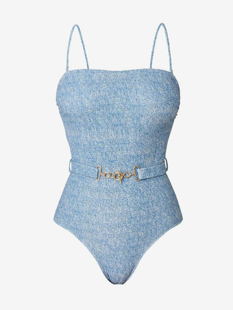 水着カバーアップセット ブルー セクシー レースアップ バックレス ホルター サマー水着