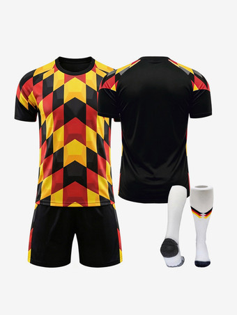 ViergeEnsemble 3 pièces personnalisé de maillots d'entraînement à manches courtes style équipe nationale d'Allemagne 2026