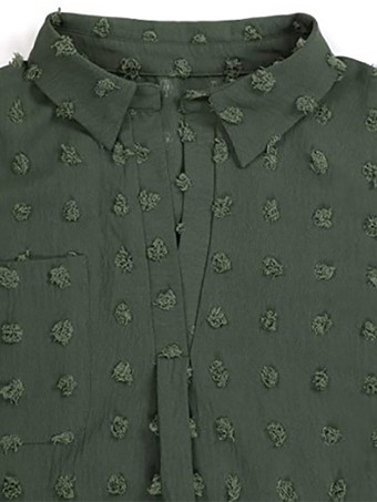 Blouse pour femme bleu foncé à col rabattu manches courtes décontractées en mousseline.