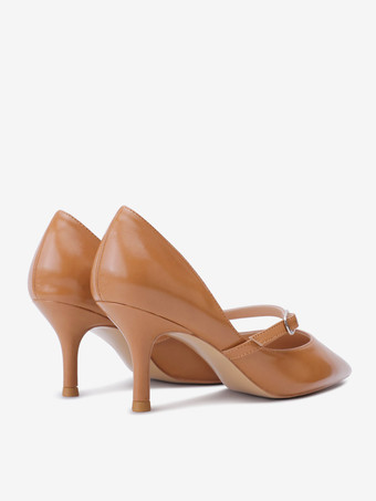Escarpins à petits talons hauts grande taille pour femmes bout pointu détail boucle à enfiler