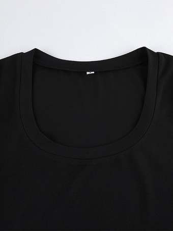 半袖Tシャツ ブラック Uネック レディース