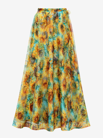 Ensemble maillot de bain jaune sexy à imprimé floral asymétrique et décolleté asymétrique
