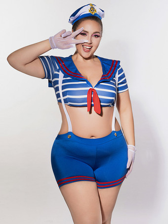 プラスサイズ セクシー セーラーコスチューム レディース レイブ クラブ ショーツ トップス ハロウィン衣装