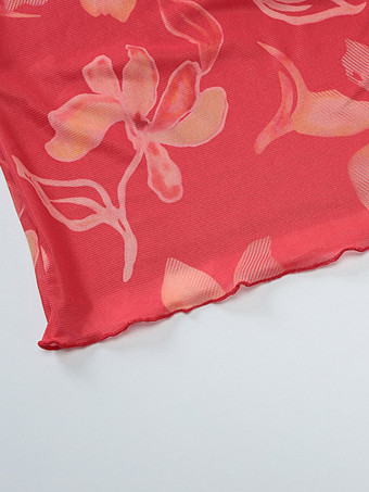 Robe de vacances maxi sans manches à imprimé floral dos nu rouge décontracté