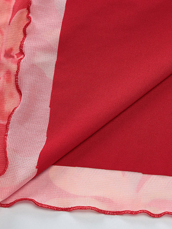 Robe de vacances maxi sans manches à imprimé floral dos nu rouge décontracté