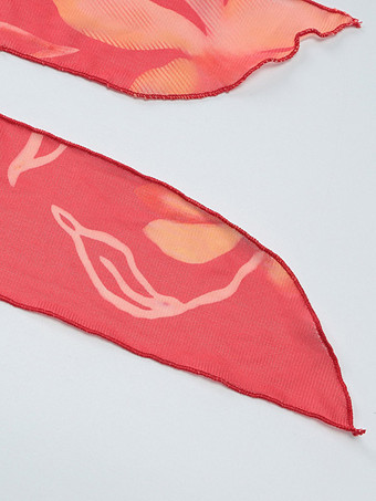 Robe de vacances maxi sans manches à imprimé floral dos nu rouge décontracté
