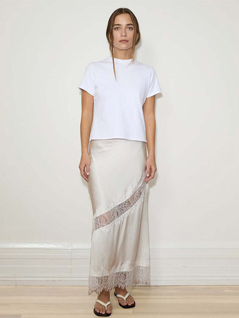 abricot Jupes longues abricot en polyester chic pour le printemps bas pour femmes
