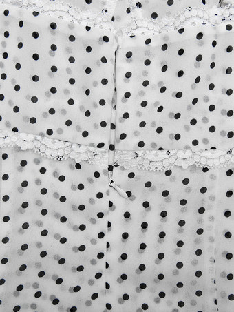 Robe midi noire à pois en polyester sans manches à bretelles et col rond pour femme par Daily Dresses