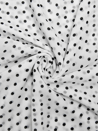 Robe midi noire à pois en polyester sans manches à bretelles et col rond pour femme par Daily Dresses