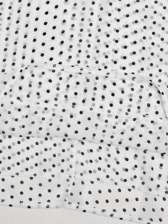 Robe midi noire à pois en polyester sans manches à bretelles et col rond pour femme par Daily Dresses