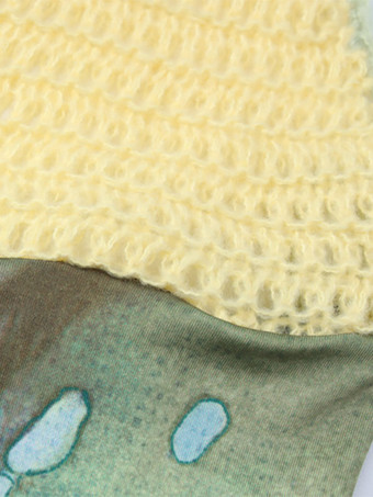 Robe de vacances mini en crochet sans manches dos nu sexy jaune