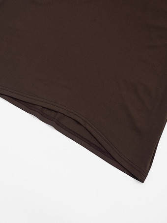 Robe de soirée courte marron asymétrique plissée dos nu sexy et semi-formelle