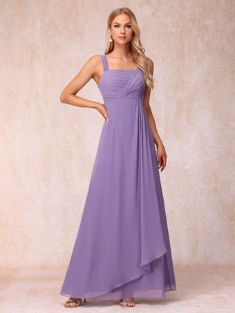 Robe de mère de la mariée col carré manches mi-longues deux pièces plissées robe d'invitée pour mariage