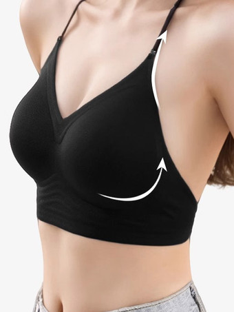 Uバックシームレスブラ、細いストラップ付きインビジブルバックレスブラレット