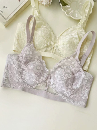 Soutien-gorge triangle en dentelle florale sans armatures disponible en 3 couleurs