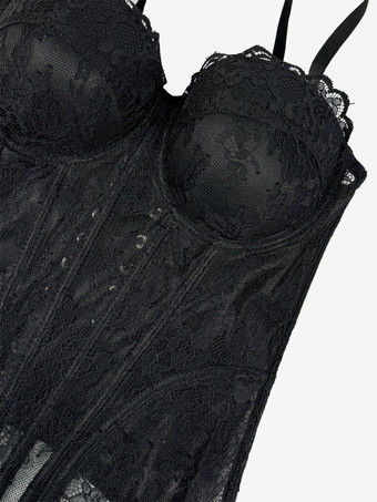 コルセットトップス ブラック セクシー ノースリーブ ストラップレス スリムフィット レーストップス
