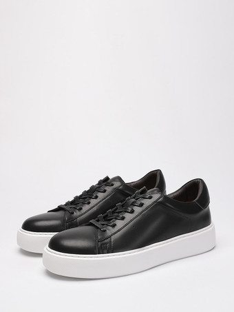noir Baskets blanches de skate à bout rond patchwork lacets chaussures décontractées