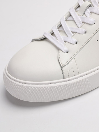 Baskets blanches de skate à bout rond patchwork lacets chaussures décontractées