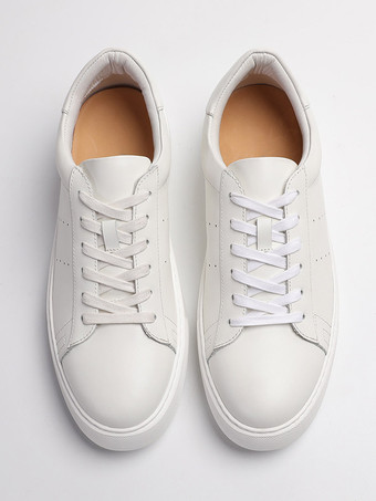 blanc Baskets blanches de skate à bout rond patchwork lacets chaussures décontractées
