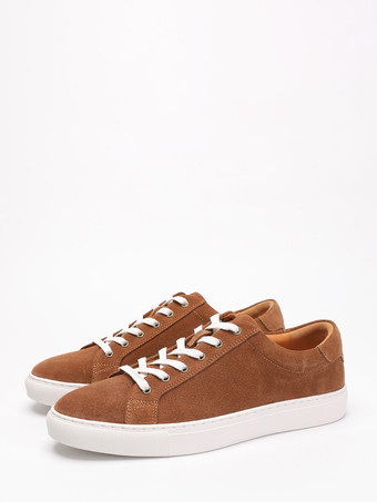 Brun Chaussures décontractées marron en daim pour hommes bout rond à lacets
