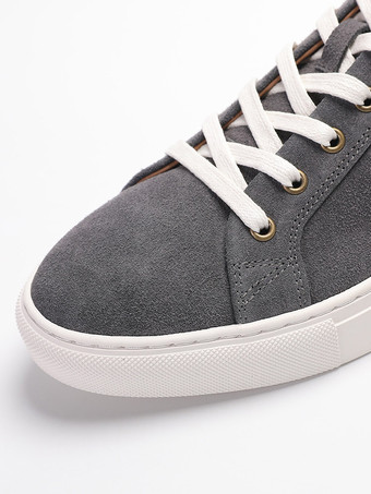 Chaussures décontractées marron en daim pour hommes bout rond à lacets