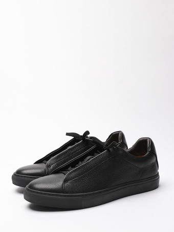 noir Chaussures décontractées pour hommes chaussures de skate noires à bout rond et lacets