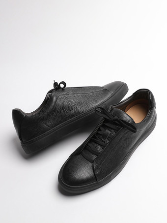 Chaussures décontractées pour hommes chaussures de skate noires à bout rond et lacets