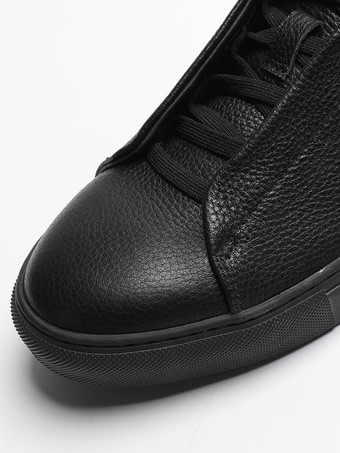 Chaussures décontractées pour hommes chaussures de skate noires à bout rond et lacets