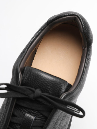 Chaussures décontractées pour hommes chaussures de skate noires à bout rond et lacets
