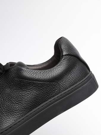 Chaussures décontractées pour hommes chaussures de skate noires à bout rond et lacets