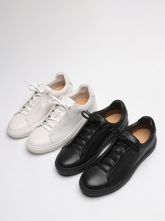 Chaussures décontractées pour hommes chaussures de skate noires à bout rond et lacets