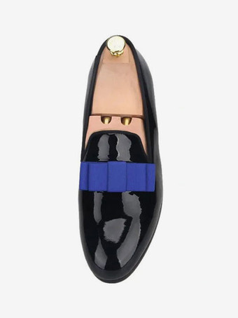 Chaussures Mocassins Pour Hommes Vernis PU Nœud Slip-On