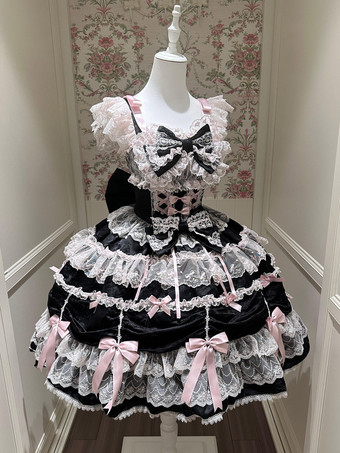 【⪩⪨】ゴスロリ・ロリータドレス　黒/白　Mサイズ ロリータドレス 2026、ゴシックロリータドレス 2026 - Lolitashow.com