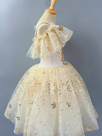 Costume de danse classique - Robe de ballerine champagne en polyester pour spectacle