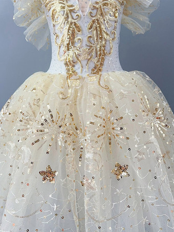 Costume de danse classique - Robe de ballerine champagne en polyester pour spectacle