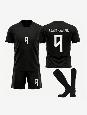 N°9Maillot extérieur de l'équipe nationale de Norvège 2026 n° 9 Erlend Haaland ensemble 3 pièces vêtements de sport pour tournoi