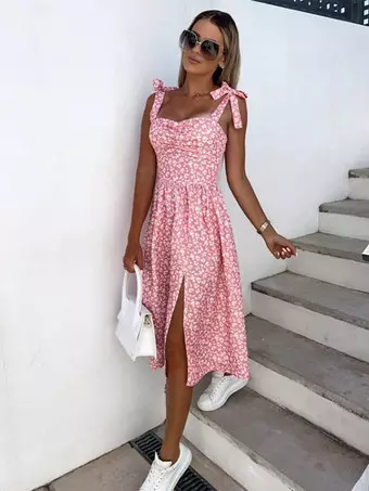 pink lycra dress Philosophy Fuchsia Lycra Dress With Ruffles - Pink