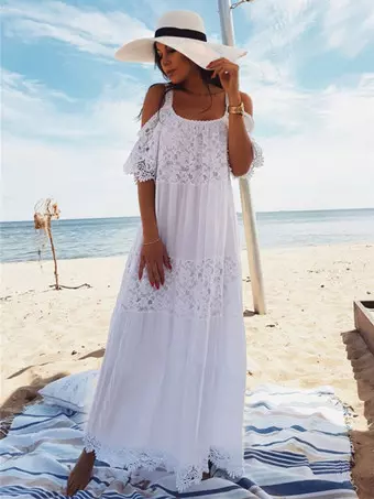 mini white dresses Bandeau Neckline Mini Dress in White