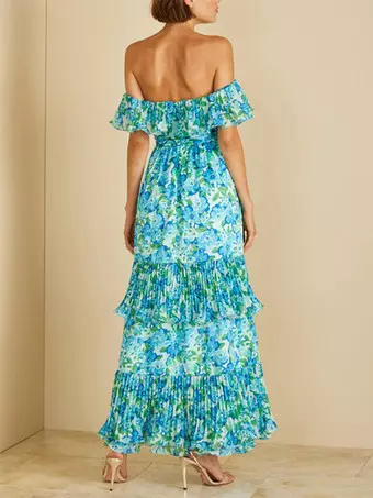 cold shoulder maxi dress casual SHU-SHI Women's Camelia Casual Maxi Dress