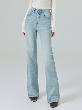 Bas de jeans modernes pour femmes jeans décontractés taille haute en denim style streetwear