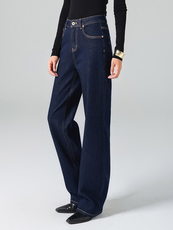 Jeans pour femmes bas de jeans larges en coton frais et élégant
