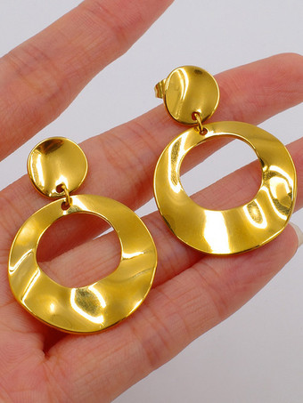 or Boucles d'oreilles dorées pour adulte style western décontracté bijoux géométriques métalliques