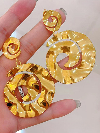 doréBoucles d'oreilles dorées pour adulte style western décontracté bijoux géométriques métalliques