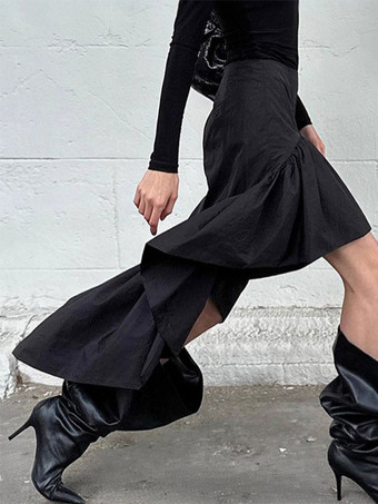Jupes noires courtes asymétriques pour femmes