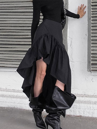 Jupes noires courtes asymétriques pour femmes
