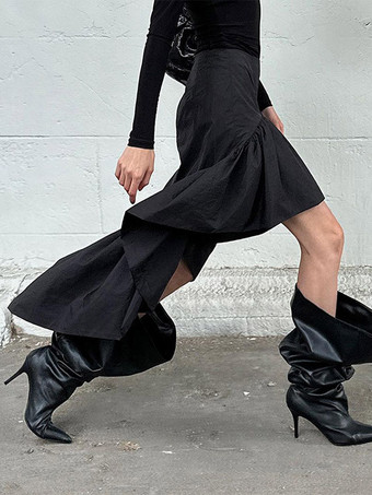 Jupes noires courtes asymétriques pour femmes