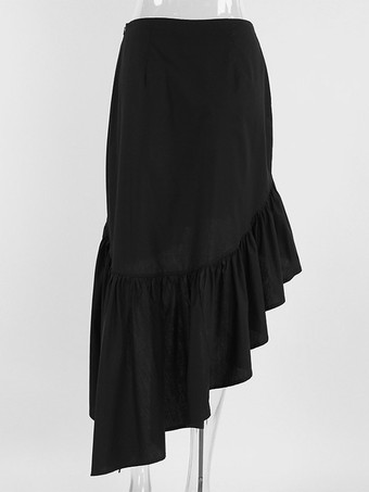 Jupes noires courtes asymétriques pour femmes